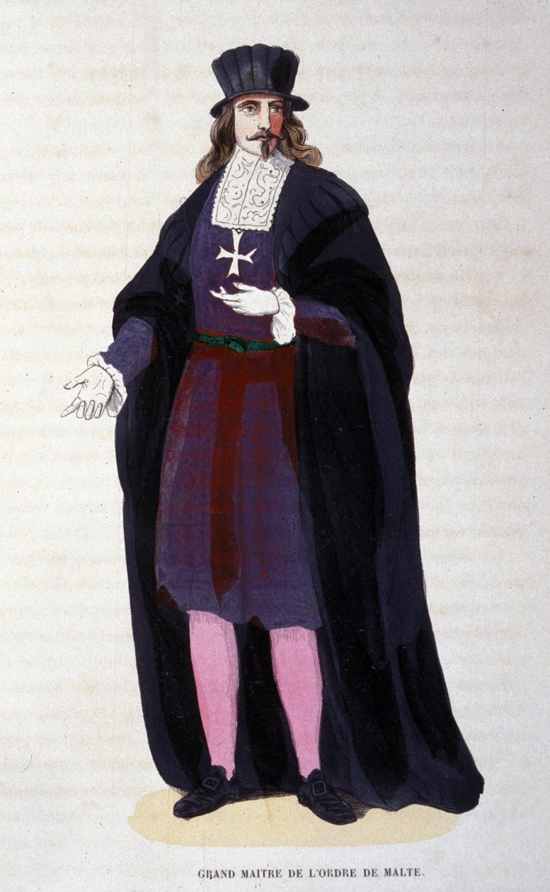 Malta Tarikatı Büyük Üstadı kostümü. 19. yüzyılın başından itibaren gravür by Unknown artist