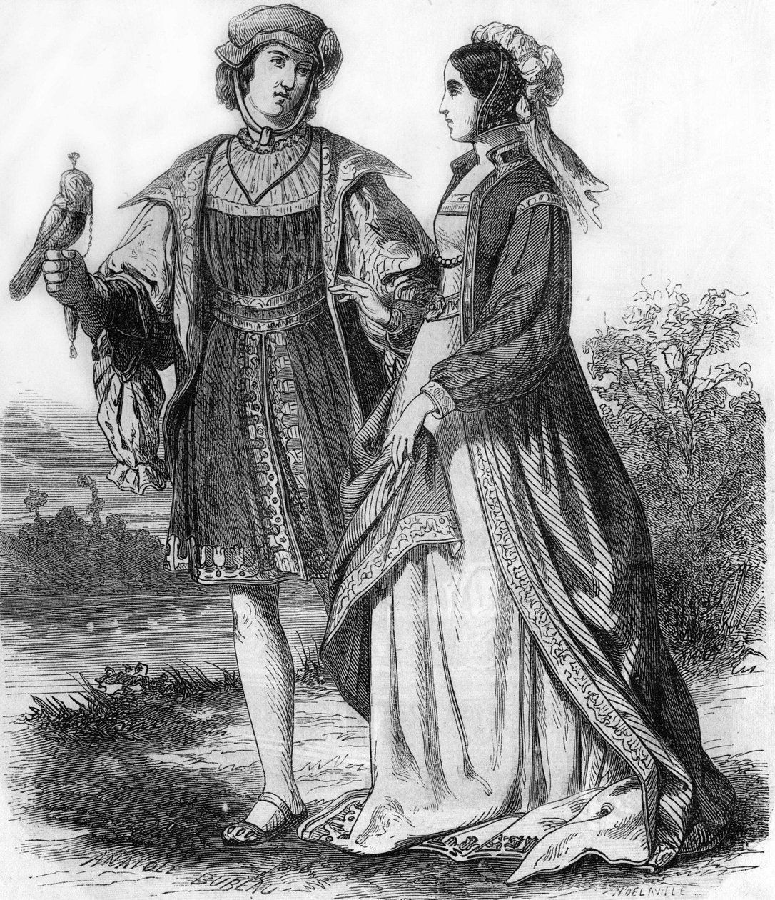 15. yüzyılın sonundan kostümler. by Unknown artist