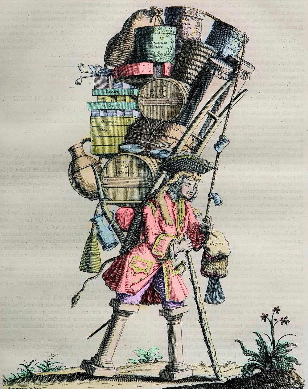 Yüzyıl boyunca Parisa kostümleri - Gravür no. "Admire la Force" başlıklı 81 - Armand Nompar II de Caumont (1679-1761) La Force Dükü