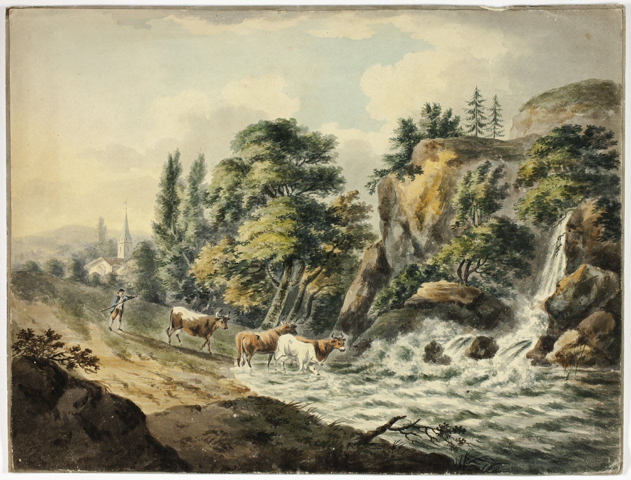 Nehre Sürüklenen İnek Sürüsü by Unknown artist