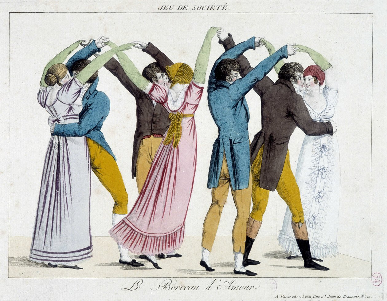 19. yüzyılın başlarında “Aşkın Beşiği” adlı dans hareketi by Unknown artist