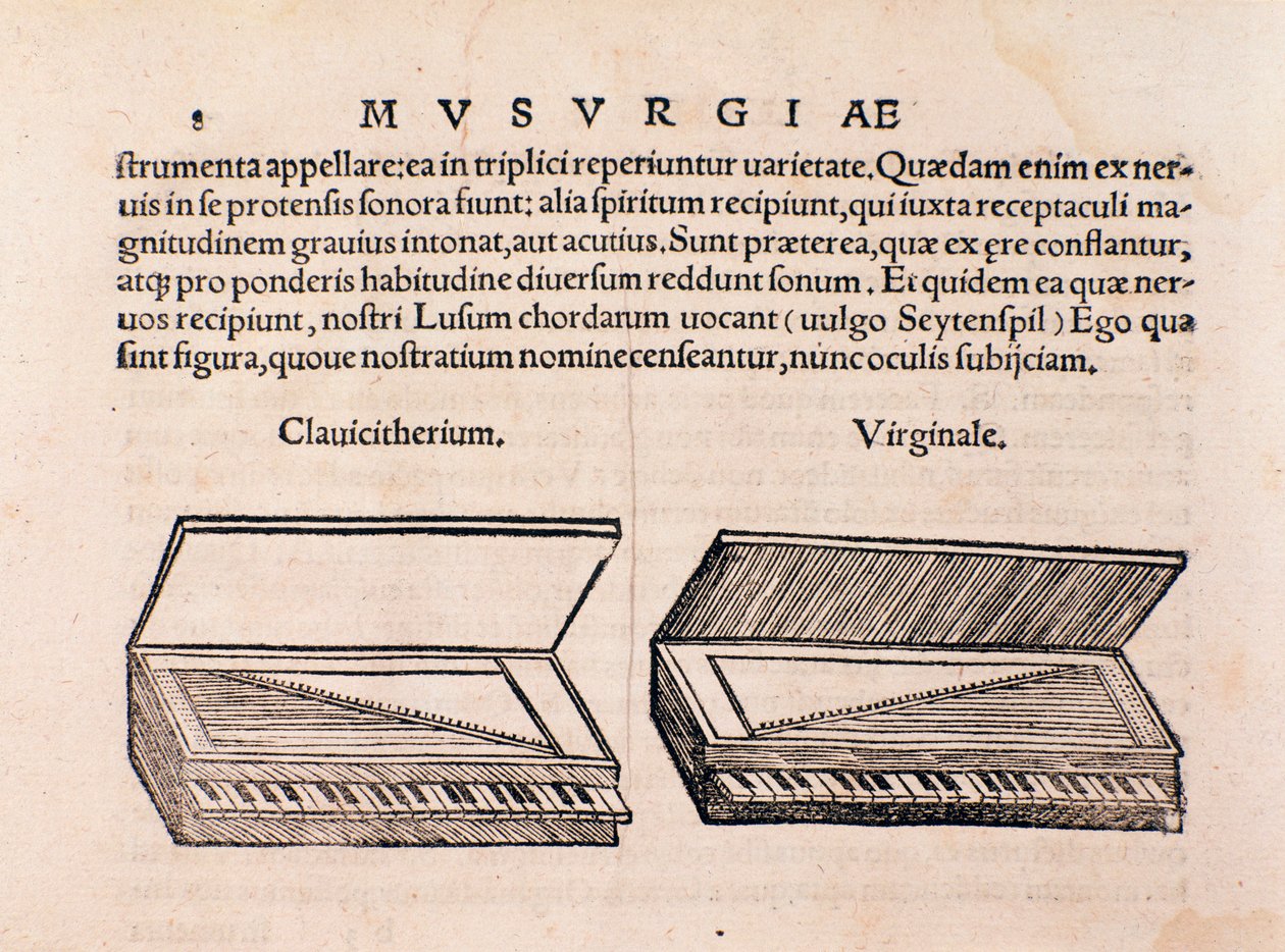 Klavsen ve spinet açıklaması. Musurgia seu praxis musicae