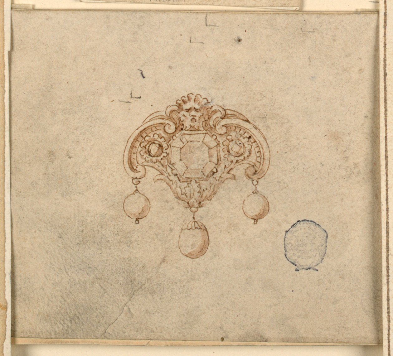 Üç Pırlantalı Broş Tasarımı by Unknown artist