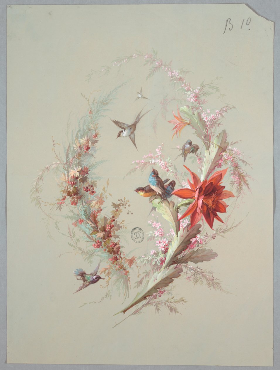 Duvar Kağıdı ve Tekstil Tasarımı: Çiçekler ve Kuşlar by Unknown artist