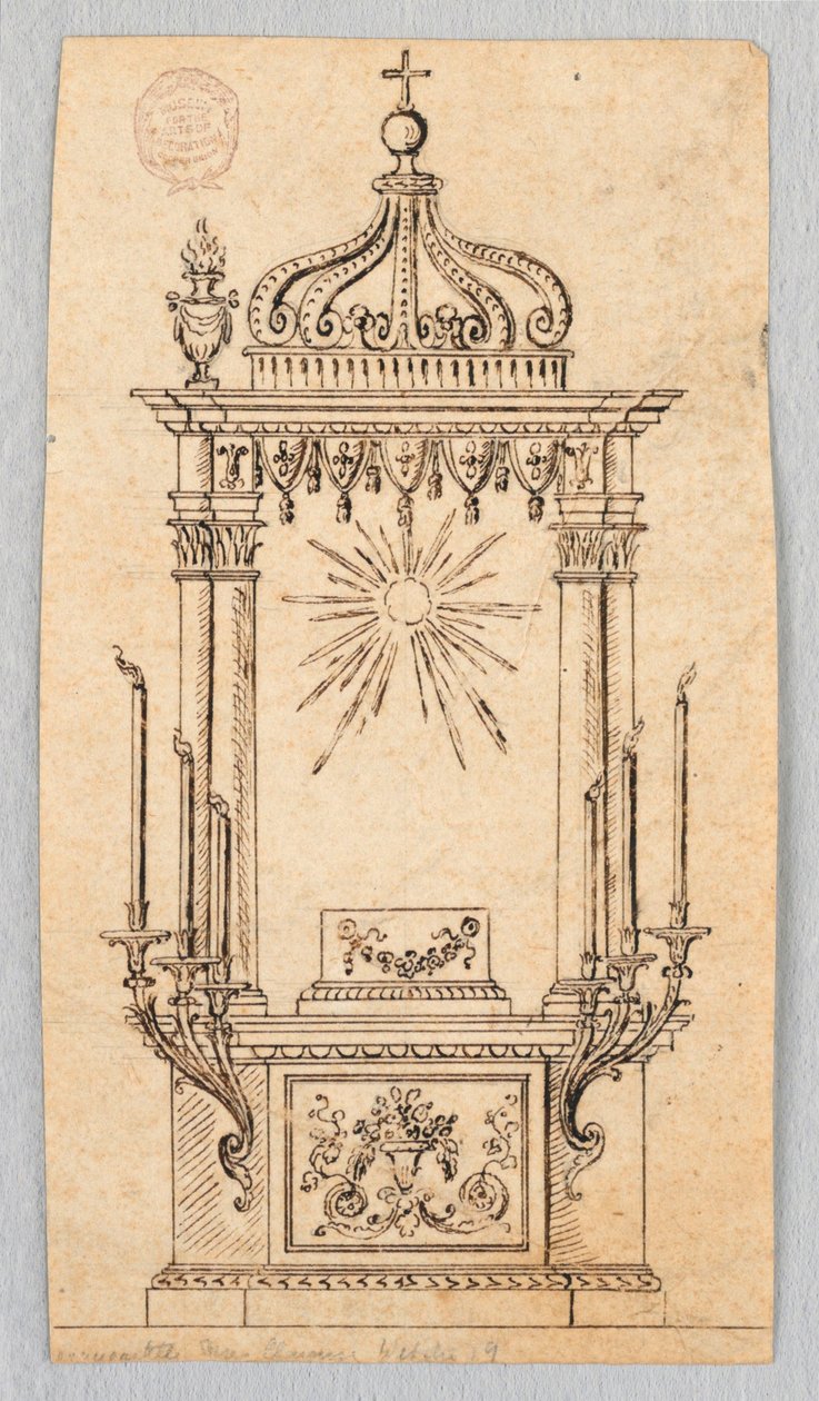 Ev Sahibinin Sergisi İçin Bir Baldacchino Tasarımı by Unknown artist