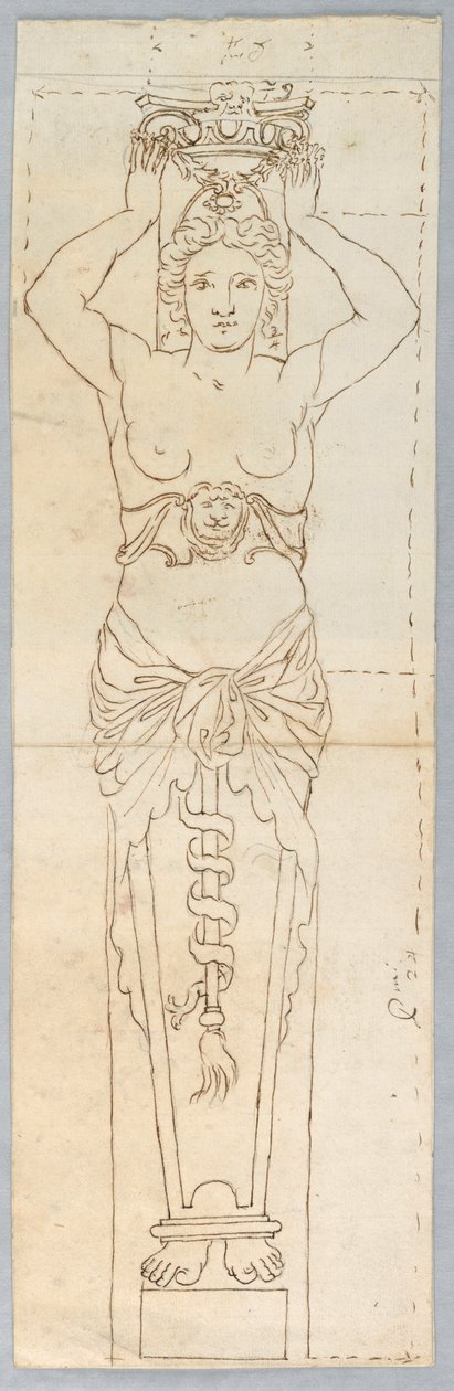Bir Caryatid için Tasarım by Unknown artist
