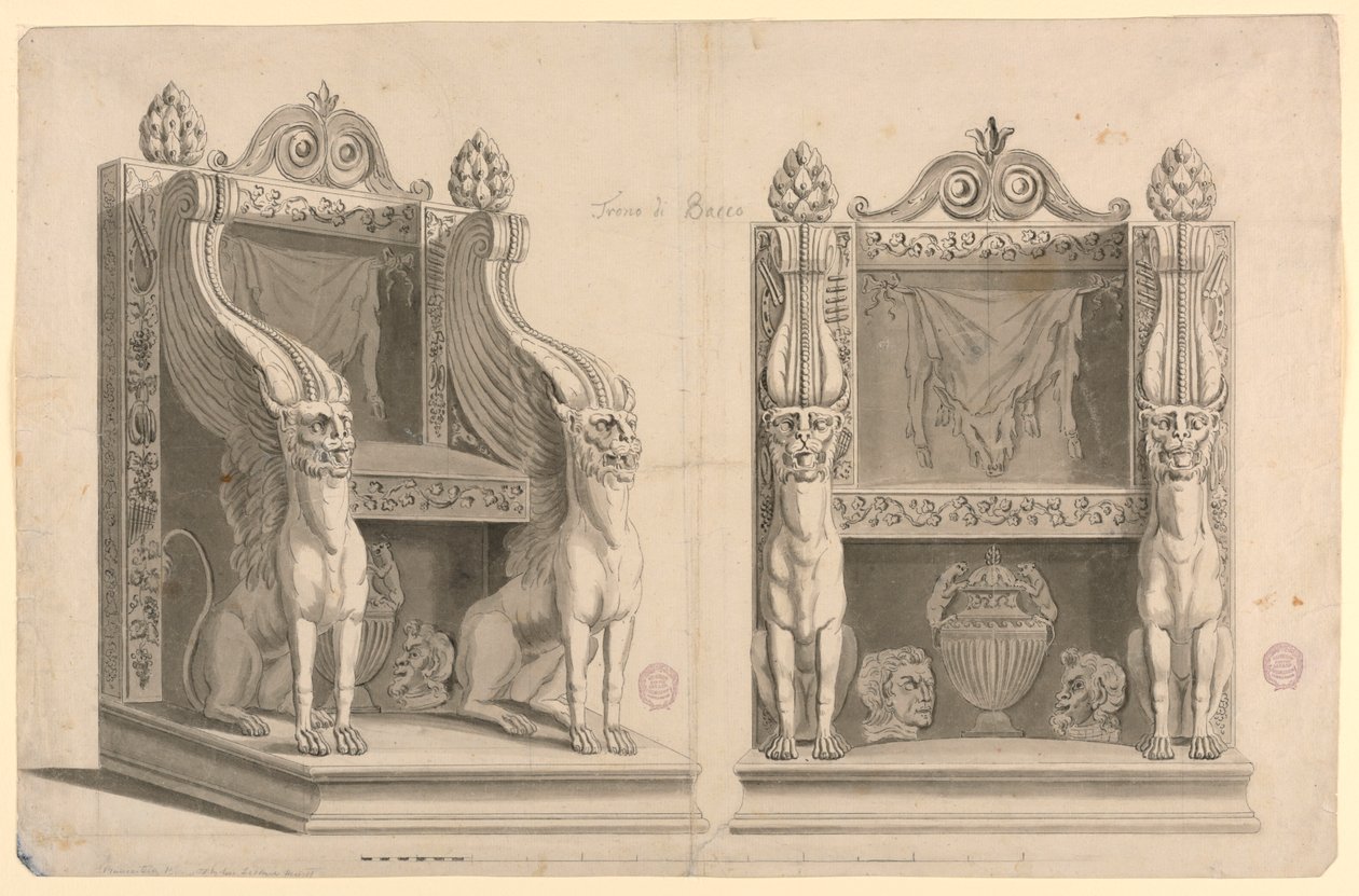 Antik Mermerden Sonra Bacchus Rahibinin Tahtı için Tasarım by Unknown artist