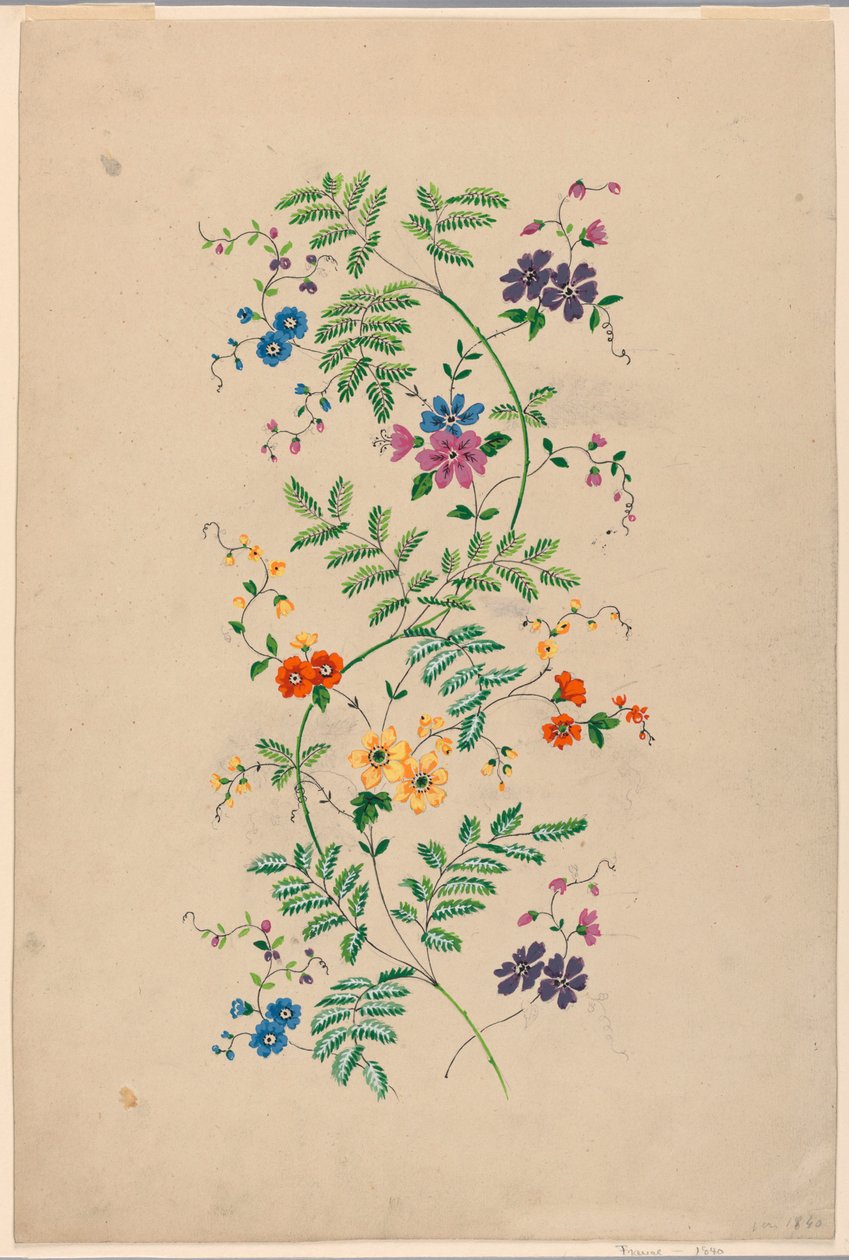 Dokuma Kumaş için Dikey Rinceau Tasarımı by Unknown artist