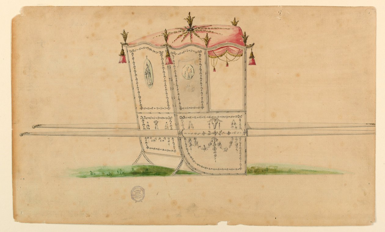 Bir sedan sandalye için tasarım by Unknown artist