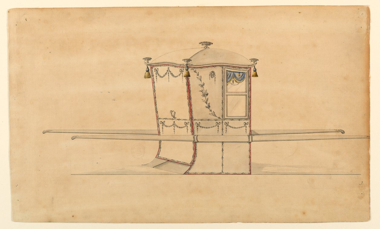 Bir sedan sandalye için tasarım by Unknown artist