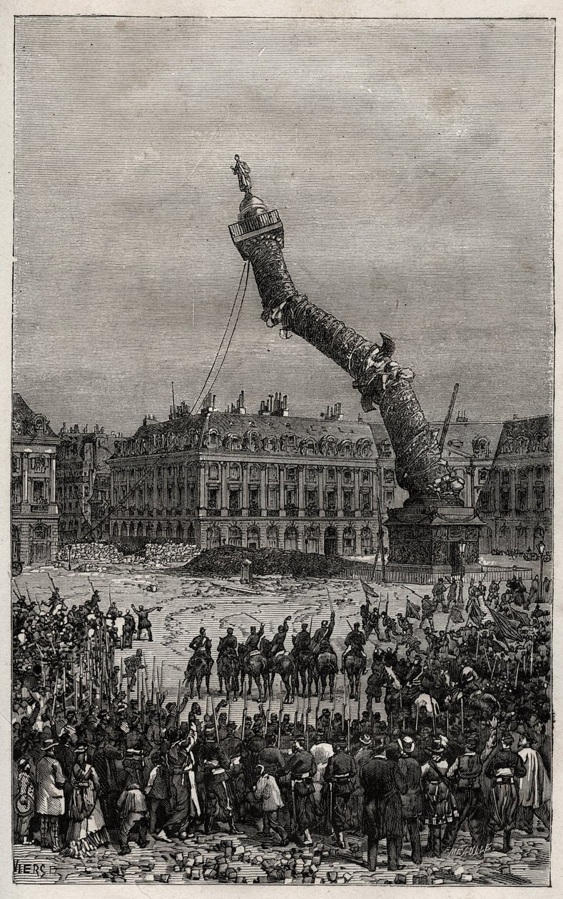 Komün Sırasında Vendome Sütununun Yıkımı by Unknown artist