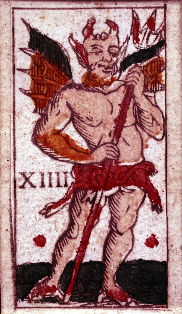 Bir oyun kartında tasvir edilen şeytan. 18. yüzyıl. by Unknown artist