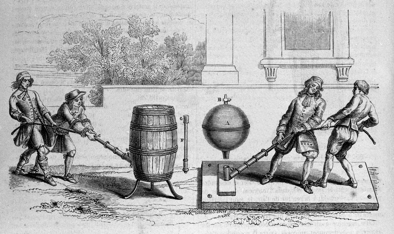 Otto von Guericke'nin (Otto de Guericke) farklı deneyimleri by Unknown artist