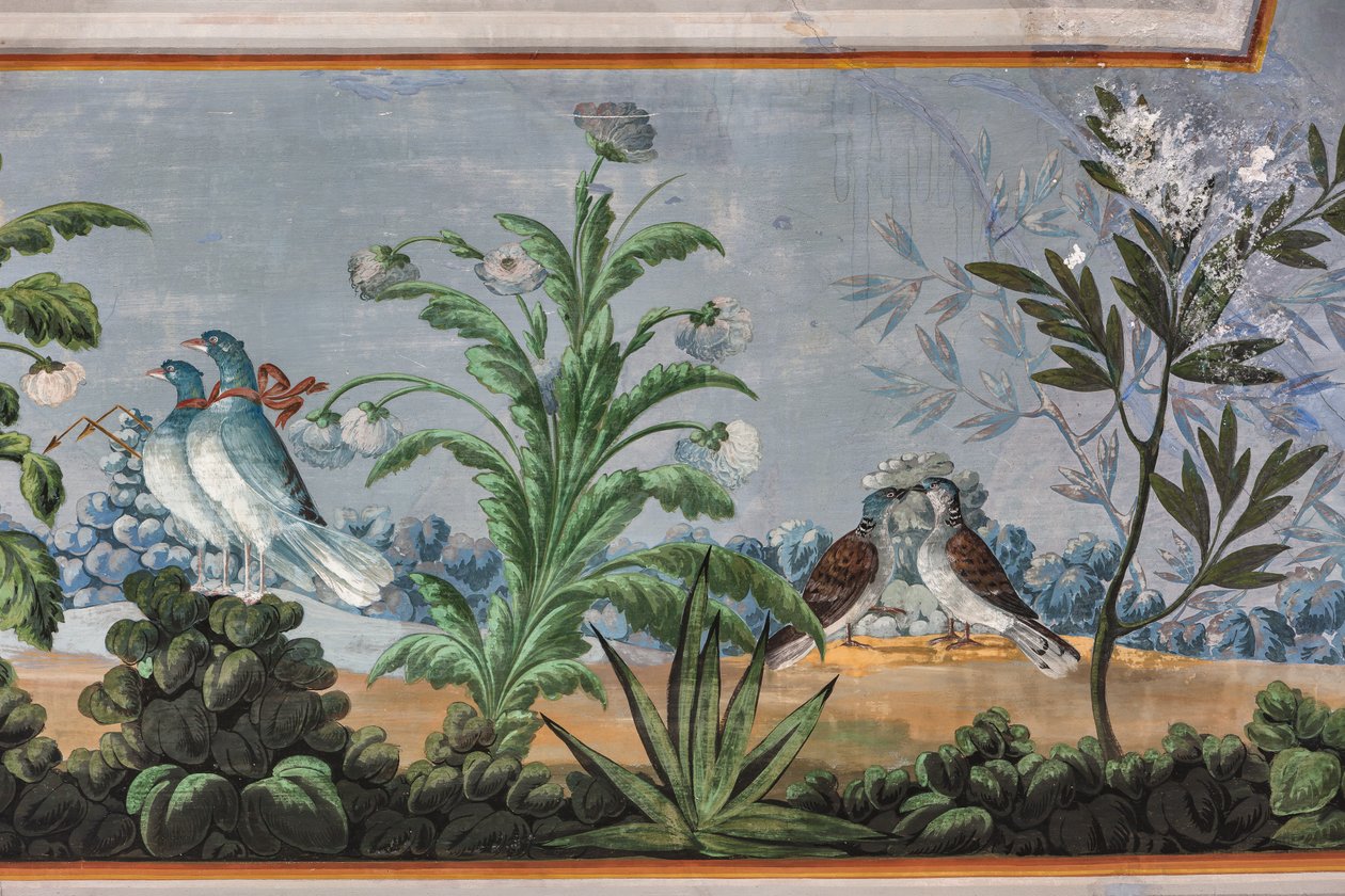 Güvercinler ve çiçekler, detay 3743687 (fresk) by Unknown artist