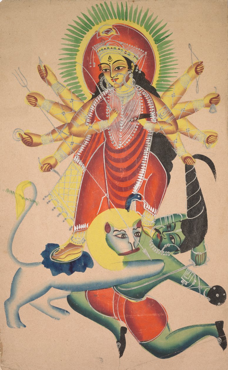 Durga İblis Mahisha'yı Öldürüyor by Unknown artist
