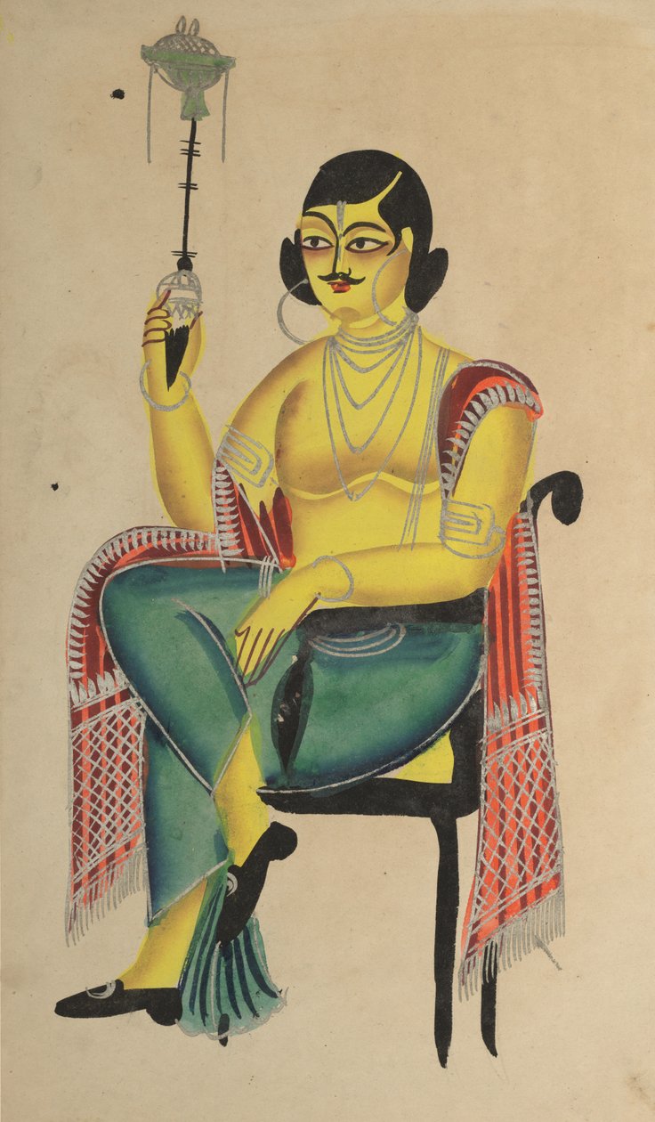 İngiliz Babu (Yerli Hintli Katip) Nargile Tutan by Unknown artist