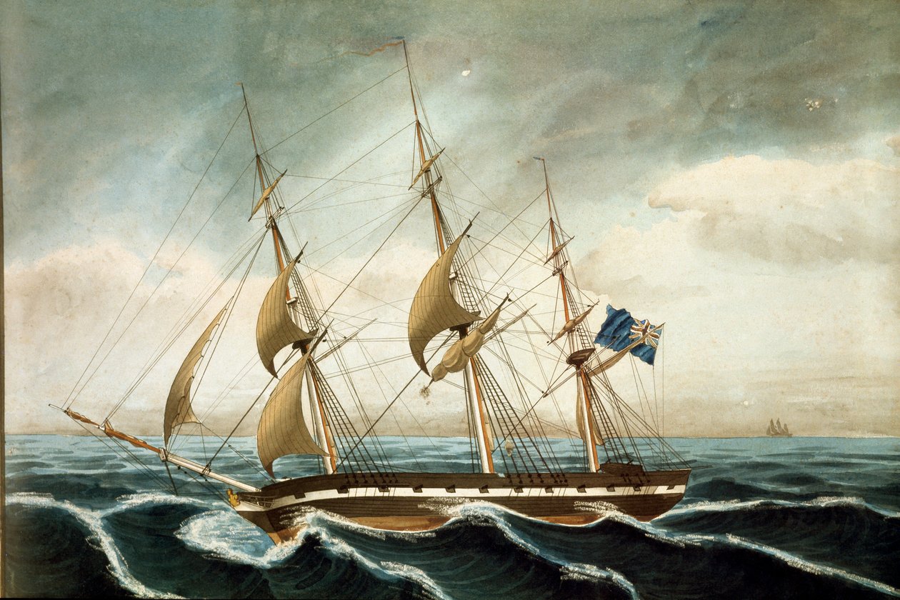 İngiliz korvet (baskı by Unknown artist