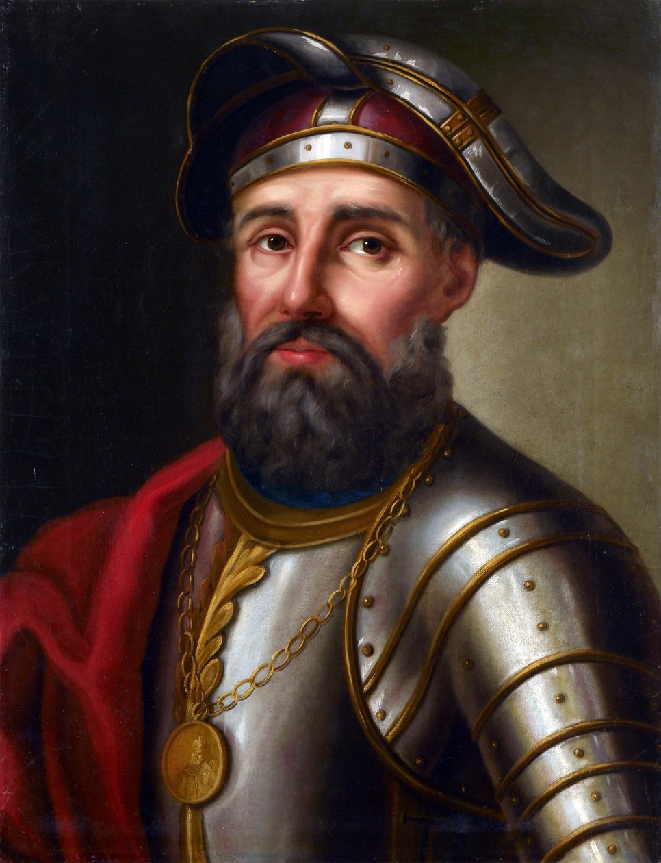 Ermak Timofeievitch - Kazak liderinin portresi, Sibirya Fatihi Yermak Timofeyevich (1540-1585), Anonim. Tuval üzerine yağlıboya by Unknown artist