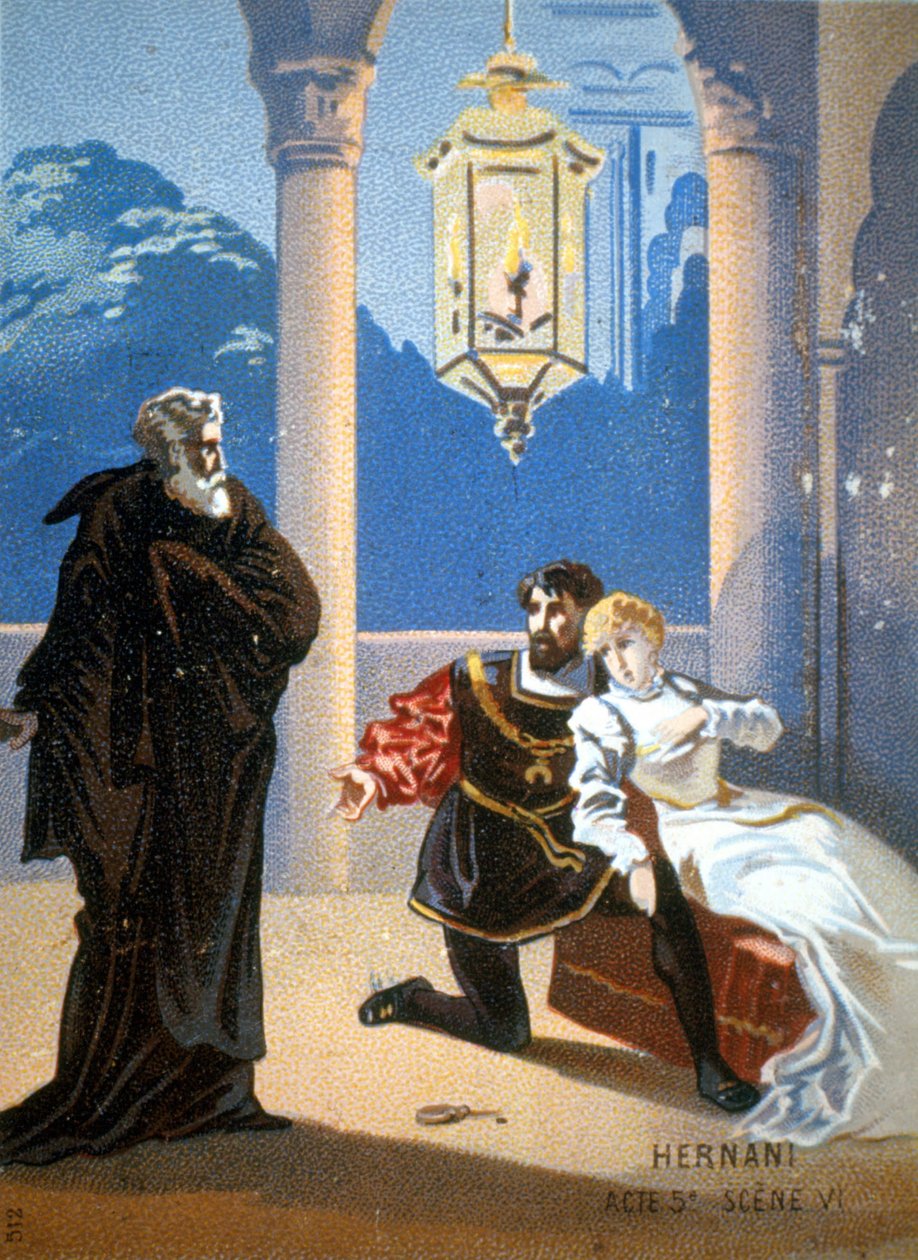 Ernani de Giuseppe Verdi, Act V, Sahne 6. by Unknown artist