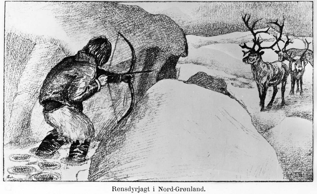Yaylı Eskimo avı oyunu - Ervin Astrup, North Blandt Polens Naboer Kistriana by Unknown artist