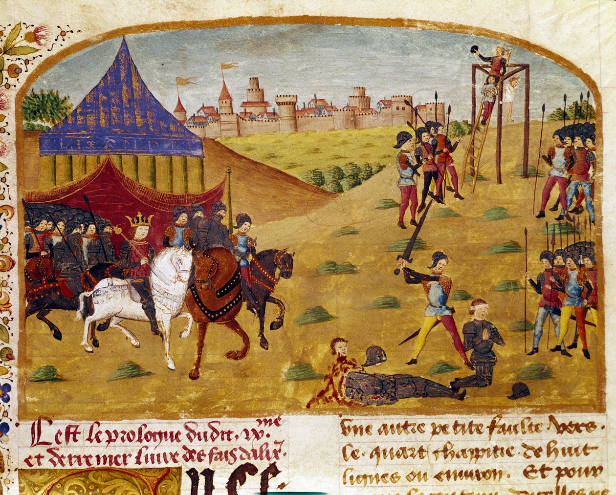 Hainlerin infazı Quintus Curtius Rufus (Quinte Curce) (1. yüzyıl), yaklaşık 1468. (Ms 1335) Reims tarafından “Büyük İskender