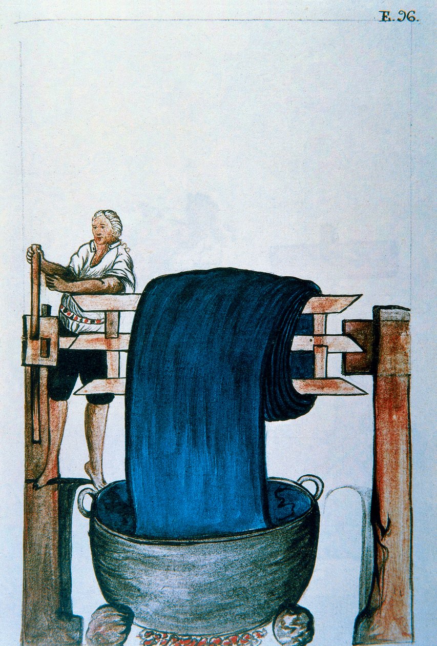 Baltazar Martinez Compañón y Bujanda, Trujillo piskoposu (1782-1785) tarafından "Trujillo del Peru" veya "Códice Martínez Compañón" kitabından kumaş boyası by Unknown artist