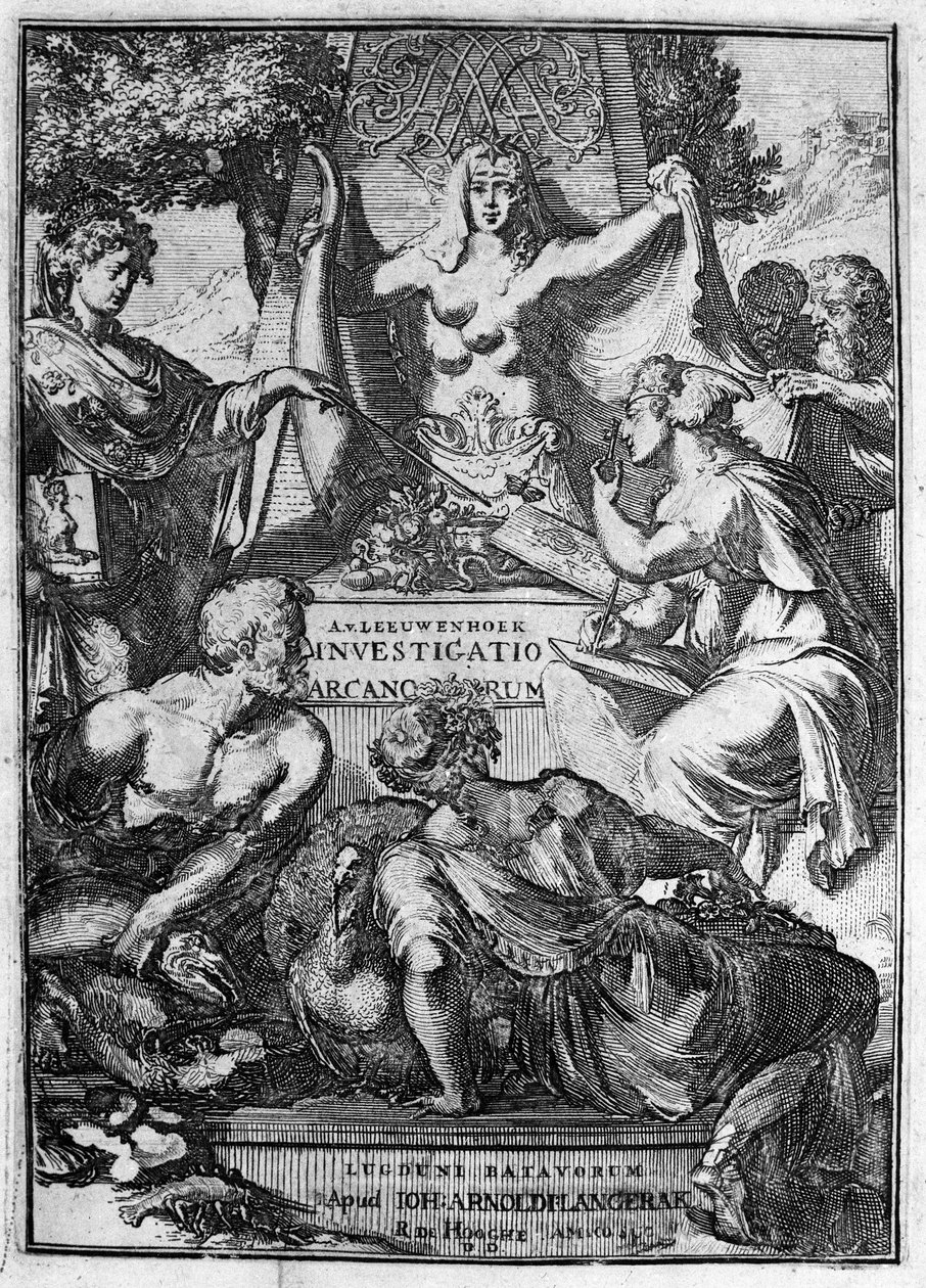 Hollandalı tüccar ve bilgin Antoine van Leeuwenhoek (ya da Leeuvenhoek Leeuwenhoeck) (ya da Antoni ya da Anthonie) (1632-1723) tarafından "Investigato Arcanorum" adlı eserin yanlış adı. by Unknown artist