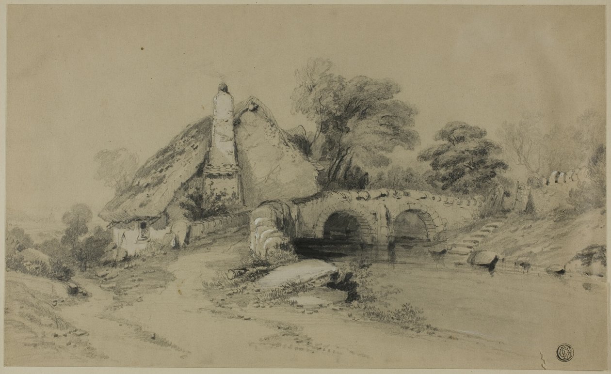 Taş Köprü Yakınında Sazdan Çatılı Çiftlik by Unknown artist