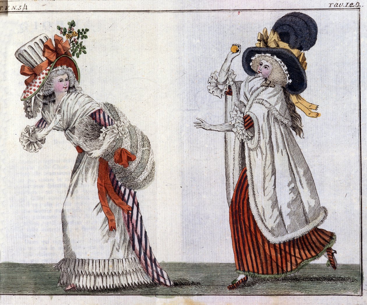 Moda: zarif genç kadınlar. 1788 by Unknown artist