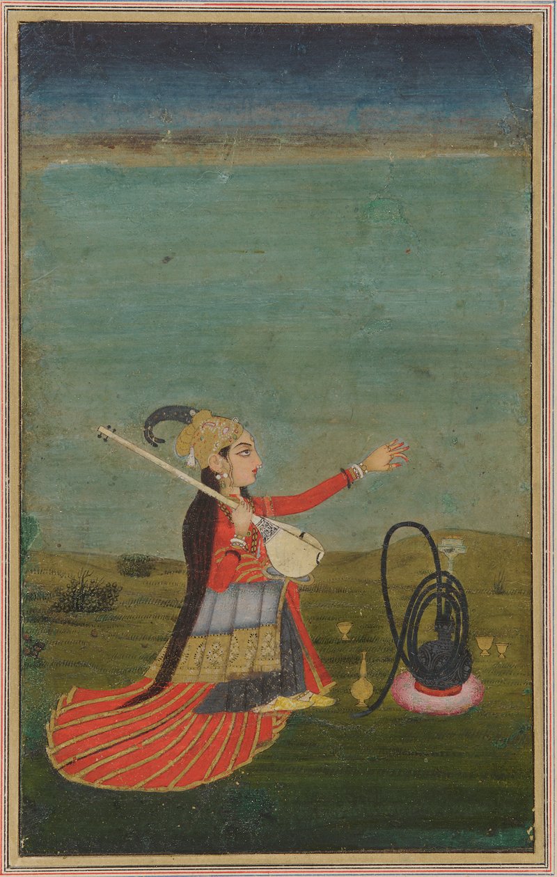 Tanpura ile kadın sanatçı by Unknown artist