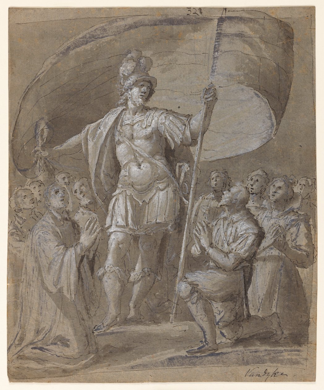 Bir şövalyeye saygı duruşunda bulunan figürler by Unknown artist