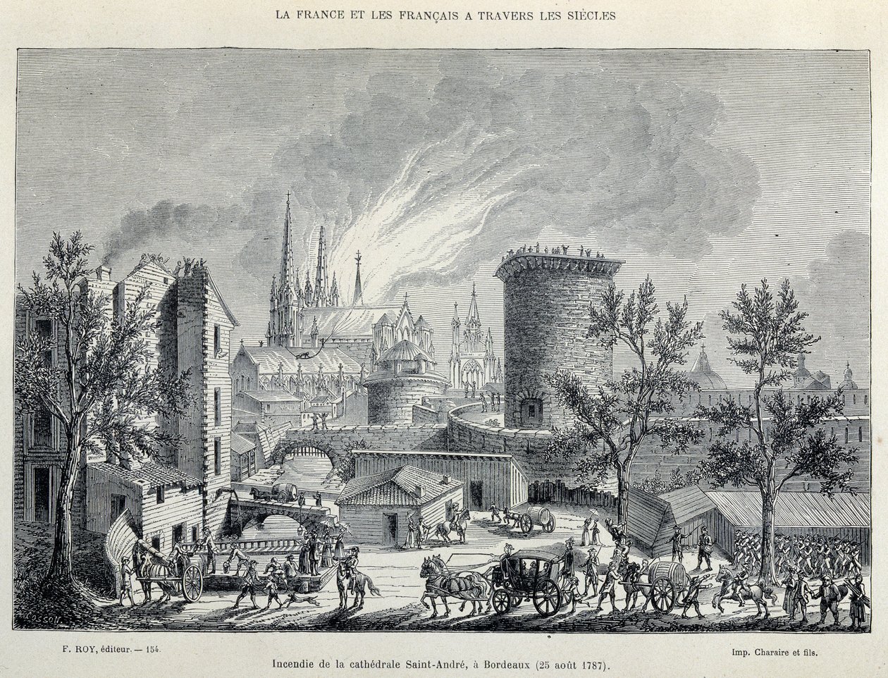 Katedralin Ateşi St André, Bordeaux, 25 Ağustos by Unknown artist