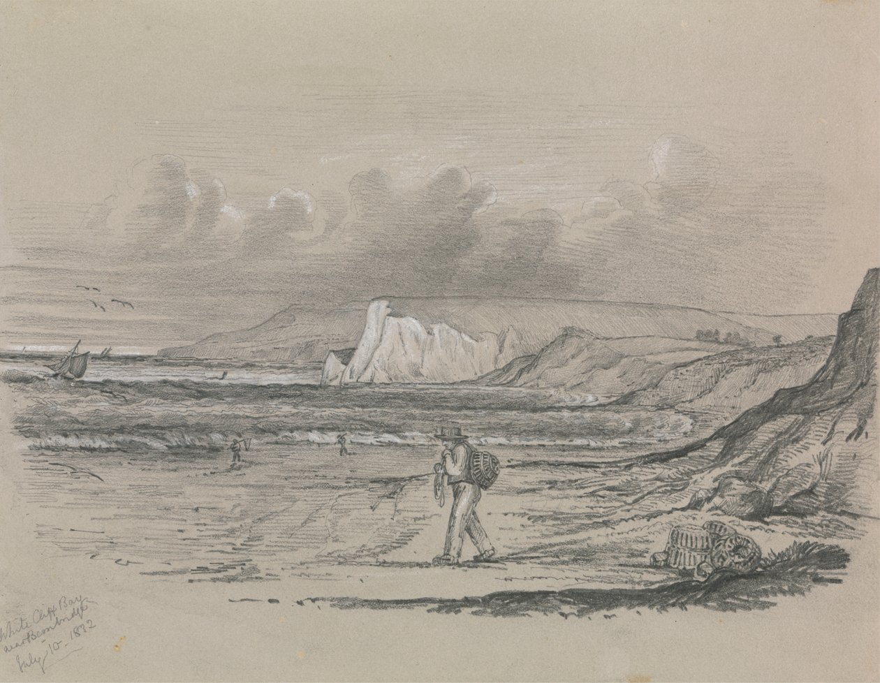 White Cliff Körfezi'ndeki balıkçılar by Unknown artist