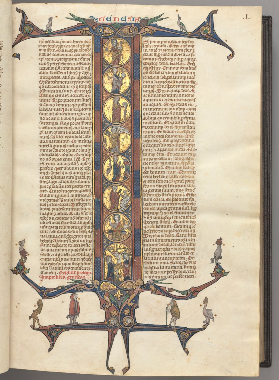 Fol. 1r, Yaratılış, Yaratılış ve Çarmıha Gerilme