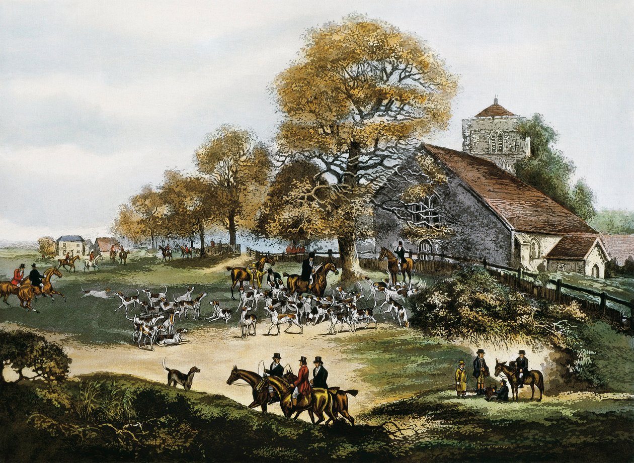 İngiltere, Surrey'de tilki avı by Unknown artist