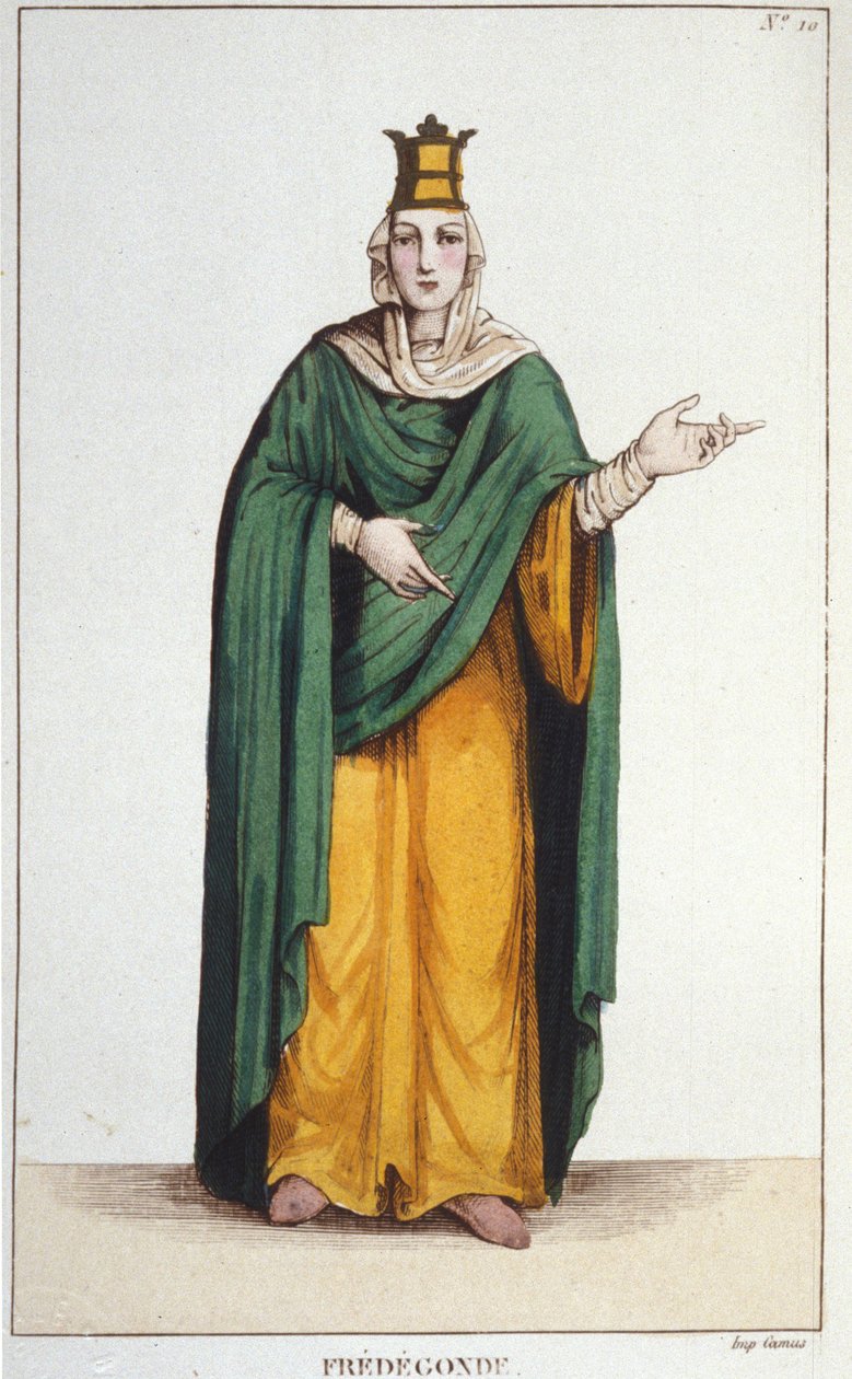 Fredegonde. Neustria Kraliçesi (545-597) 1830 gravürü by Unknown artist