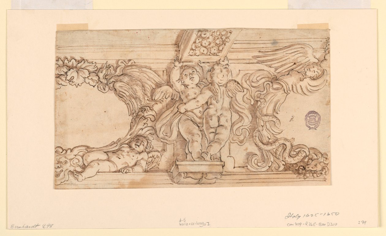 Putti ve Madalyonlu Friz by Unknown artist