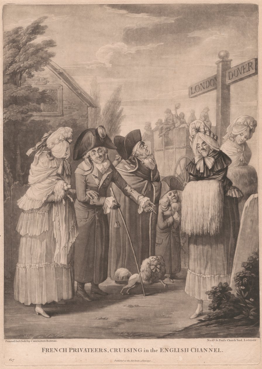 Fransız Privateers, Manş Denizi'nde Seyir by Unknown artist