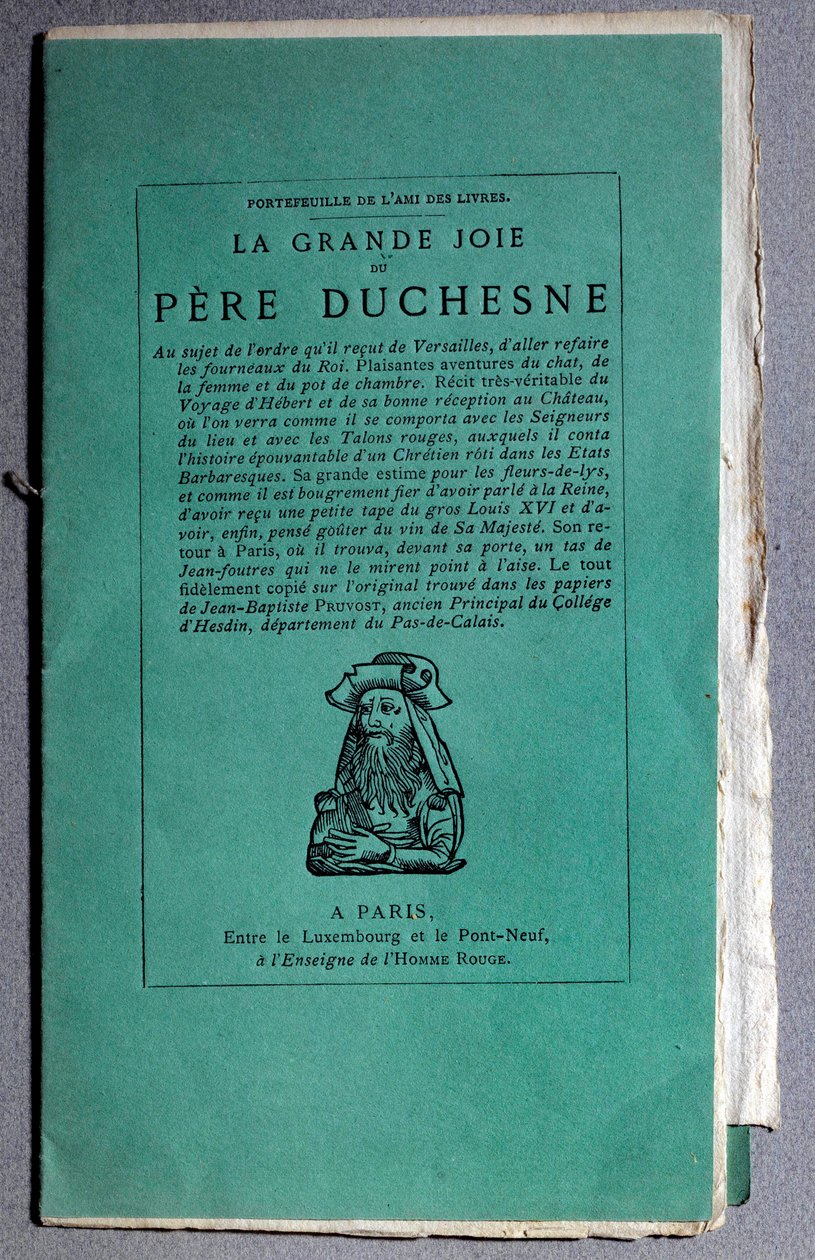 Fransız Devrimi: “La grande joie du Pere Duchesne”nin kapağı 1790 civarında. Özel Koleksiyon by Unknown artist