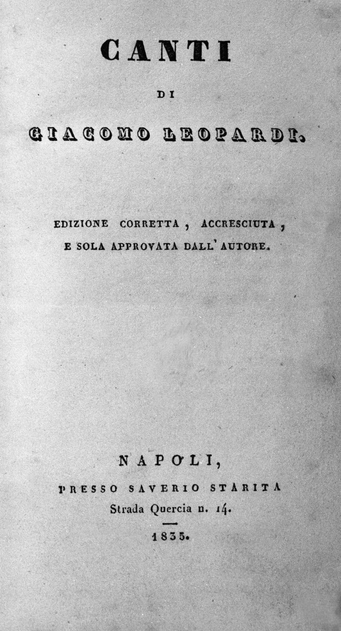 İtalyan şair Giacomo Leopardi