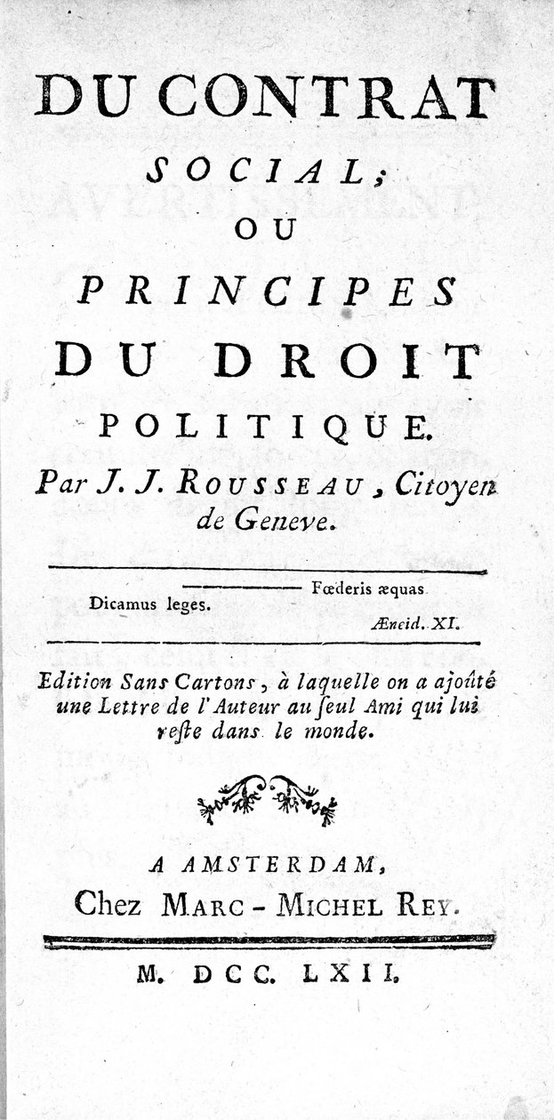 Jean Jacques Rousseau (1712-1778), 1762