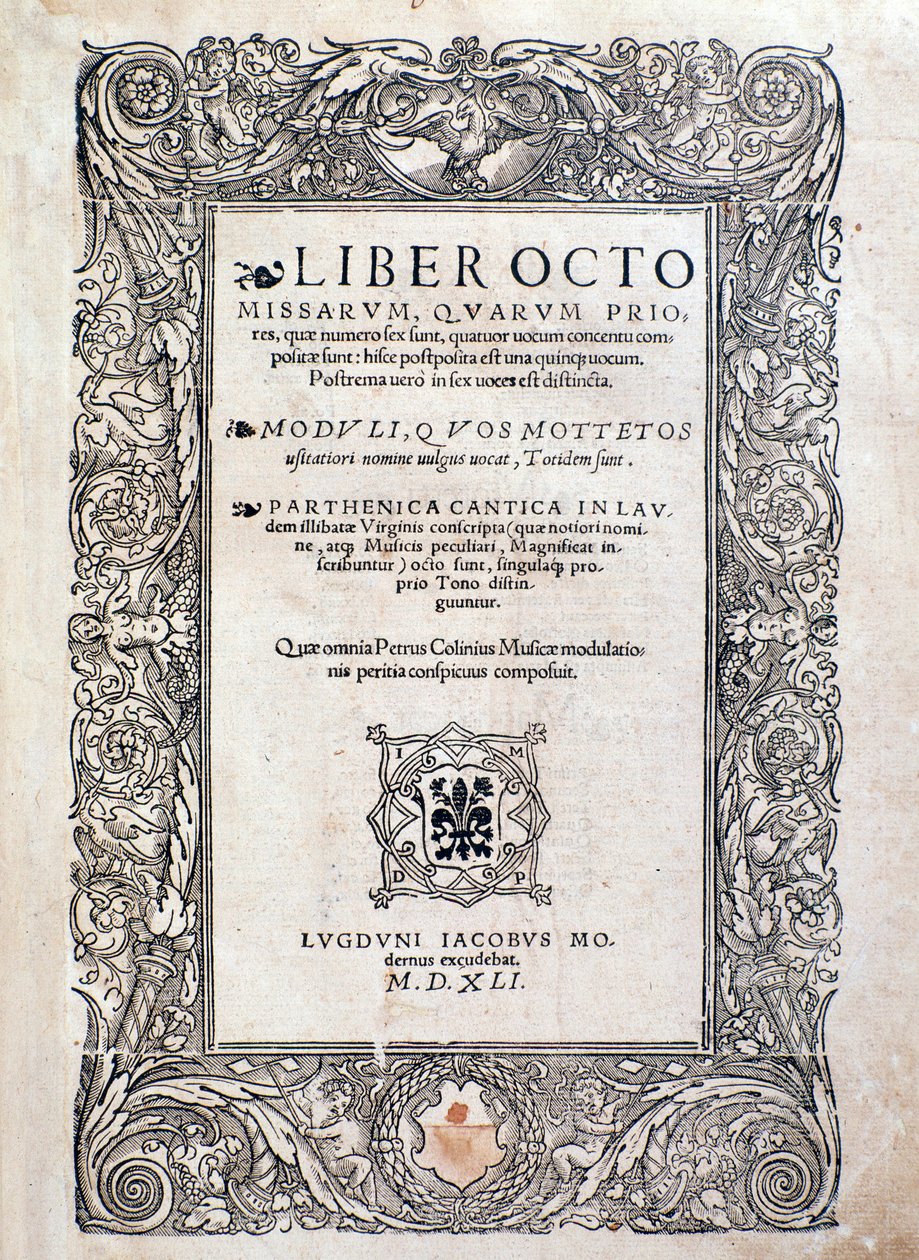 Liber octo Missarum'dan cephe parçası (1541) by Unknown artist