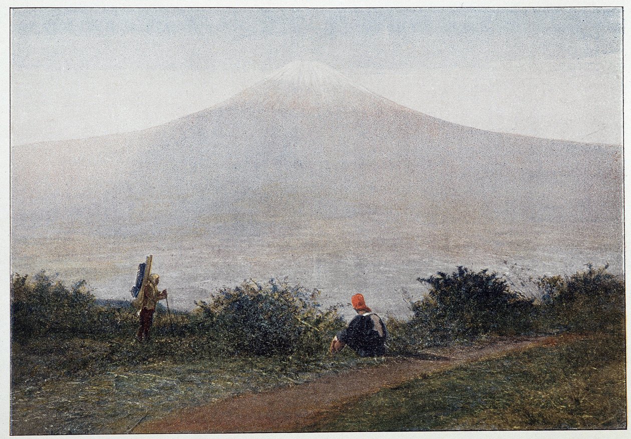 Fujiyama, Japonya yanardağı - fotoğrafçılık, 19. yüzyılın sonlarında by Unknown artist
