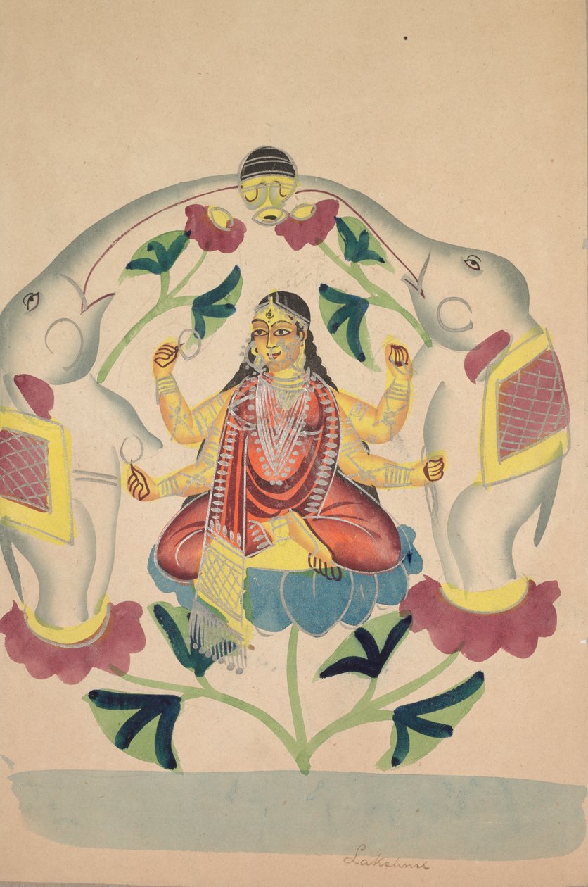 Gajalakshmi: Fillerle Lakshmi by Unknown artist