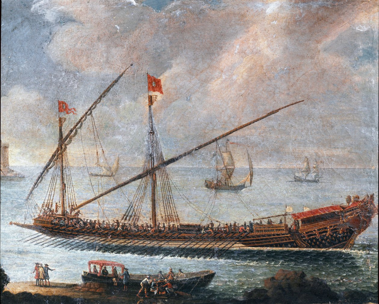 Cenova limanından ayrılan kadırga (resim by Unknown artist