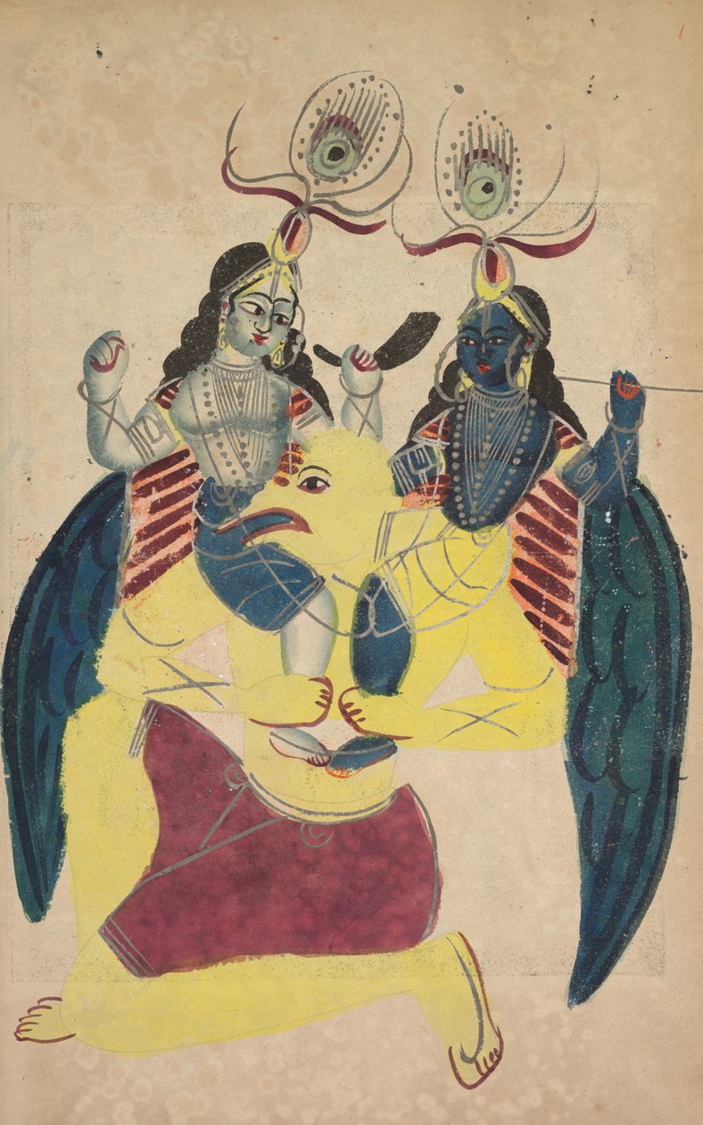 Garuda Balarama ve Krishna'yı Taşırken (verso) by Unknown artist