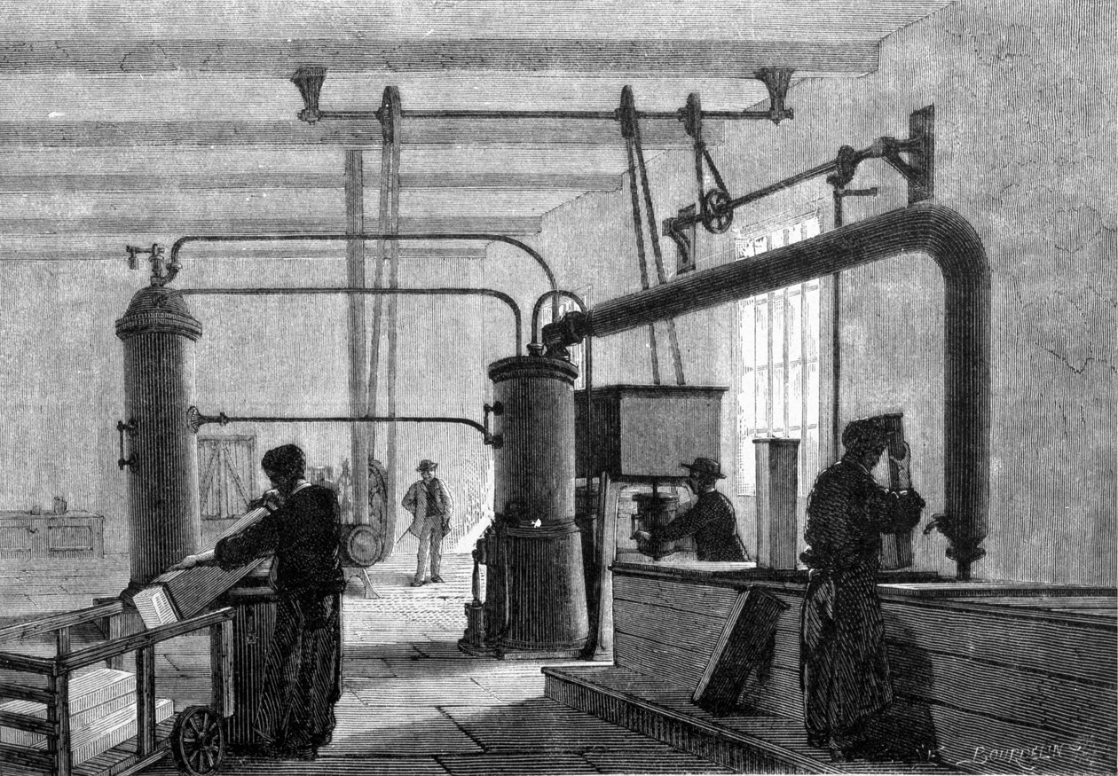 Buz fabrikasının genel görünümü (Ferdinand Meydanı süreci). by Unknown artist