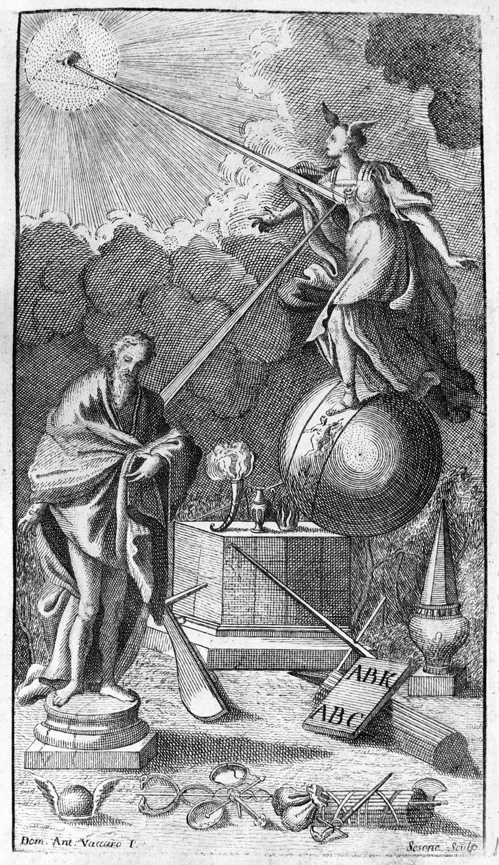 Giambattista Vico. Giovanni, Gian Battista, Jean Baptiste veya Jean-Baptiste olarak da adlandırılır. “La Scienza Nuova”nın Antiporta (Yanlış başlık), Napoli 1744. by Unknown artist