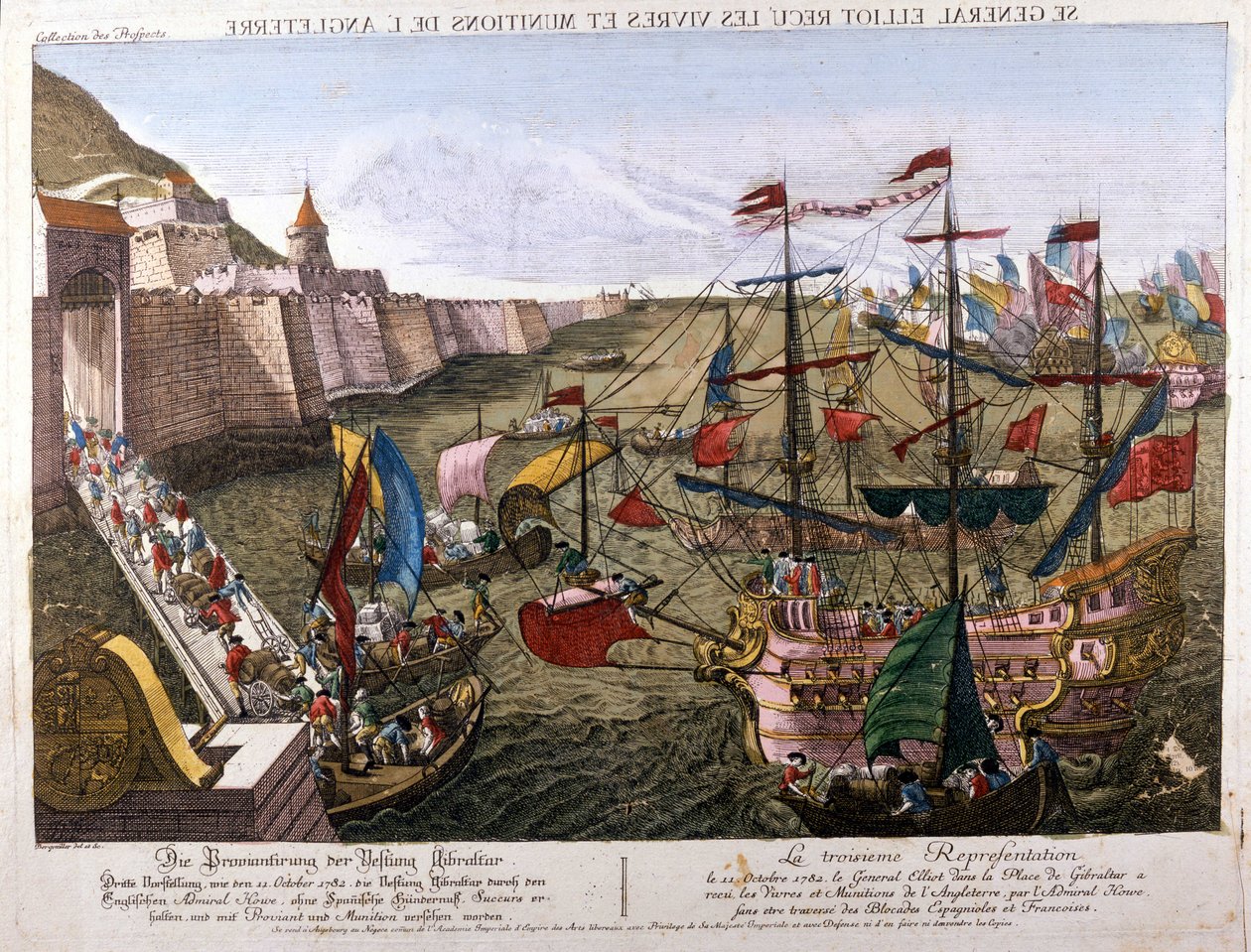 Cebelitarık Büyük Kuşatması 1779-1783 (İspanya Fransa ile ittifakının bir parçası olarak Birleşik Krallık'a savaş ilan ettiğinde İspanyolların Cebelitarık'ı geri alma girişimi): 11 Ekim'de by Unknown artist
