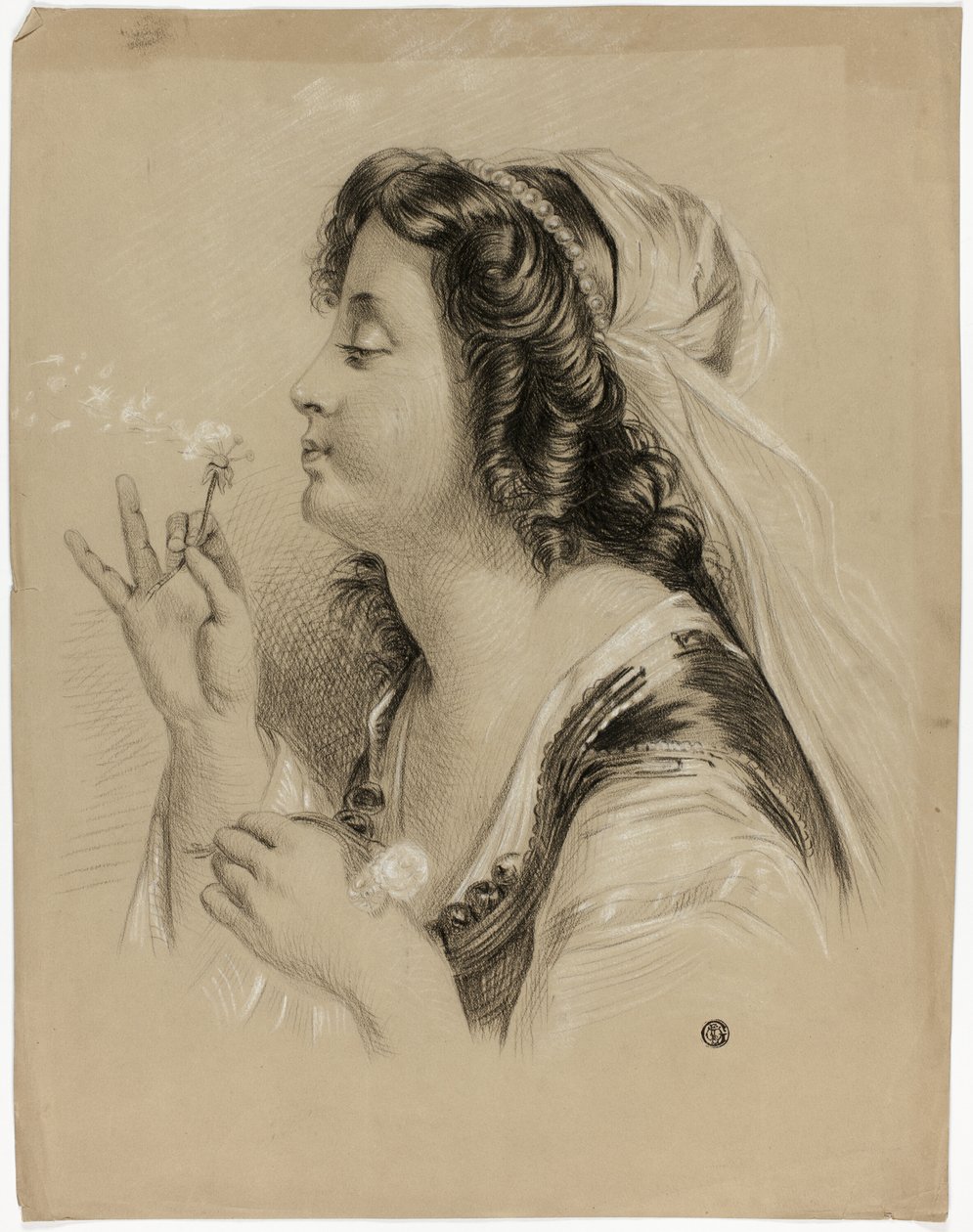 Karahindibaya Üfleyen Kız (recto); Bir Kızın Profilden Başı (verso) by Unknown artist